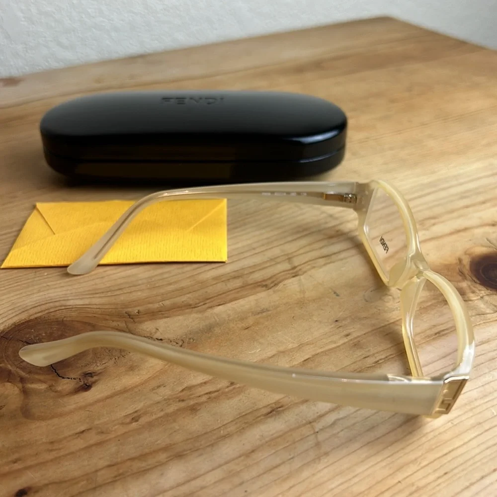 Fendi Translucent Yellow/Tan Cat-Eye Glasses